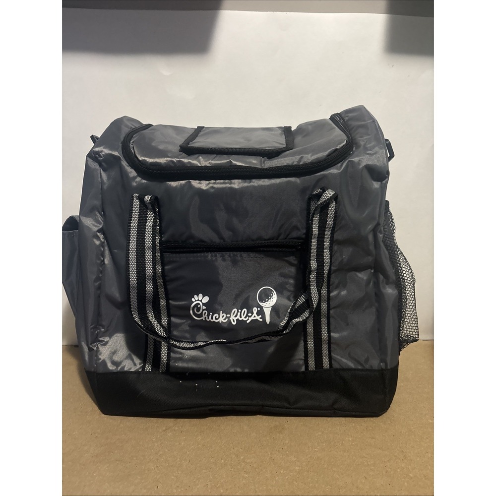 Chick-fil-A Canvas Tote Bag Insulated 17" Gray Golf